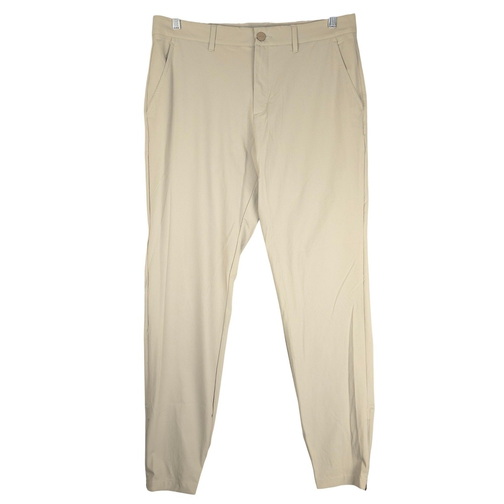 Macade Golf‎ Mens Slim Fit Jogger Pants Sand Beige Tapered 34 Regular Stretch